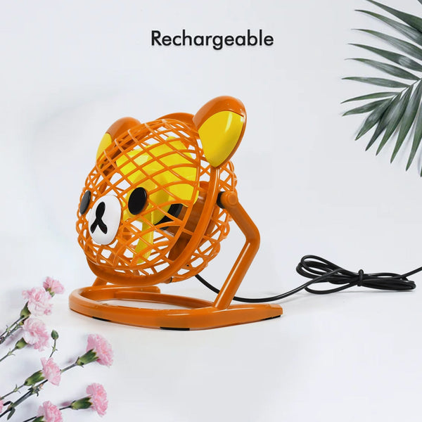 TEDDY BEAR PORTABLE FAN ADJUSTABLE USB FAN SUITABLE FOR HOME , OFFICE , CAR, & MULTI USE FAN