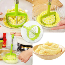 Multi Functional One-Handed Plastic Manual Mashed Potatoes Masher, Mash Sweet Potato Masher with Comfort Grip and Stainless-Steel Spring Design for Nonstick Pans (1 Pc)