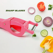 Plastic 2 in 1 Vegetable & Fruit Multi Cutter 5 Blade Vegetable Cutter with Peeler (1 Pc / Multicolor)