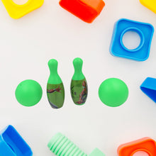 Various pieces of bowling game set for children