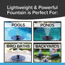 Fast Fountain by Pocket Hose - Solar-Powered - Instantly Adds a Water Feature Virtually Anywhere - 5 Spray Modes - No Installation or Batteries Required - Great for Bird Baths, Pools, Pond & More (1 Pc)