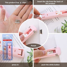 Portable Paper Clamp With 8 Pcs Clip Dispenser Handheld Paper Fast Clam (1 Set)