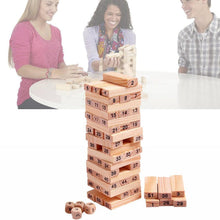 54 Pcs Blocks 4 Dices Wooden Tumbling Stacking Building