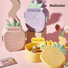 Kids Lunch Box Cute Pineapple Shaped Bento Box with Fork Spoon Snack Container Microwave Portable Office Lunch Box (1 Pc / With Spoon & Fork)