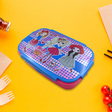 Cartoon-printed lunch box with spoon, ideal for kids