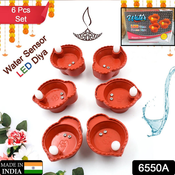 Water Sensor Diyas for Diwali Decoration | Diyas for Home Decoration| Diwali Decoration Items for Home Decor Diyas | Diwali LED Diyas Candle with Water Sensing Technology E-Diya (6Pc Set)