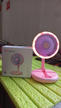 USB Rechargeable Portable Fan With LED Light Heavy Duty & Foldable Fan With Charging Port Home, Outdoor, Temple