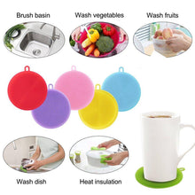 Heat-resistant silicone dish scrubber, mildew-free and non-stick.