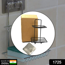 2-layer SS soap rack for neat and convenient soap storage in bathrooms.