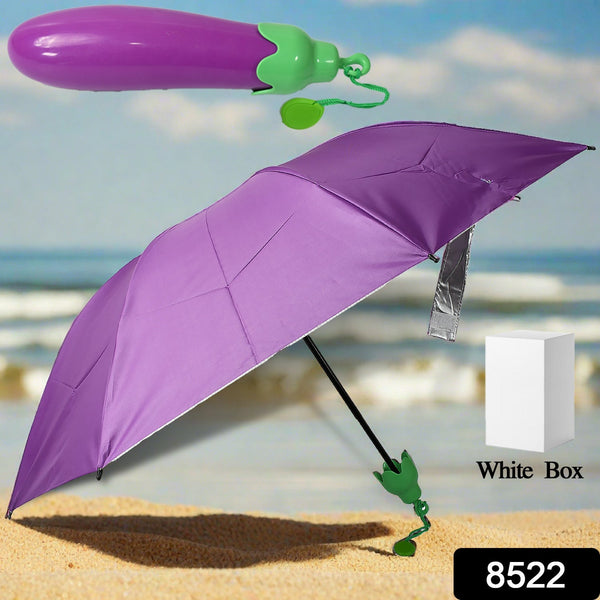 Vegetable shaped Folding Umbrella, Plastic Case Creative Fashion Folding Mini Sun Shade Rain Umbrella, Unique Umbrella, Sun & UV Protection, Cute Design (1 Pc)